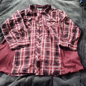 CJ Banks plaid button down
